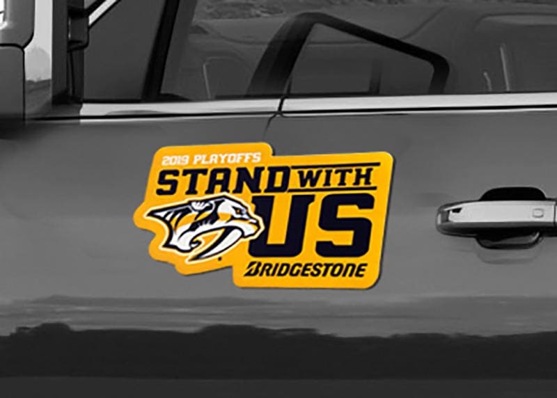 Magnetic sign printed for the predators